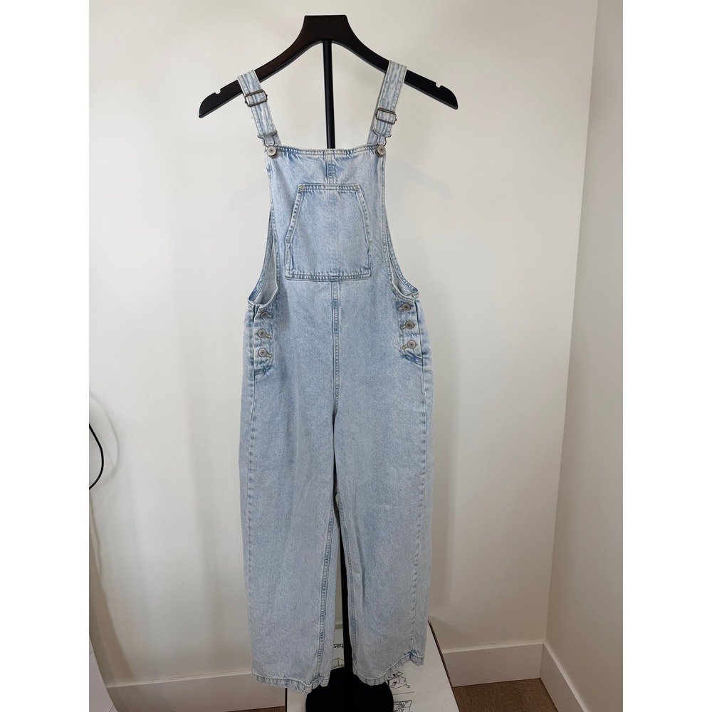 Thereabouts Kids Light Wash Denim Overalls Size 12 Recycled Cotton Bib Overalls